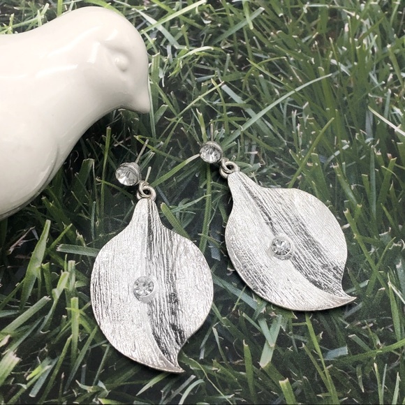 Fashion Jewelry Jewelry - 🍀 Leaf Rhinestone Center Drop Earrings